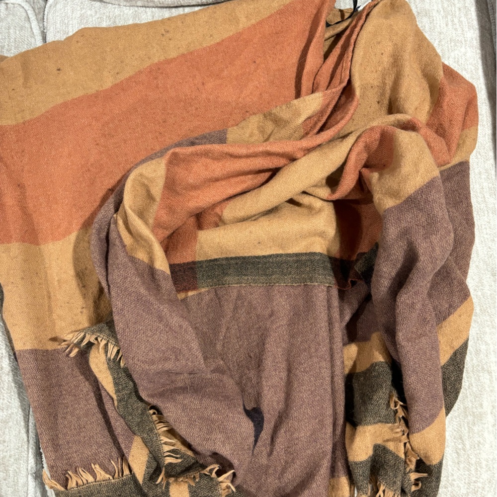 Orange and Brown plaid strapping sweater